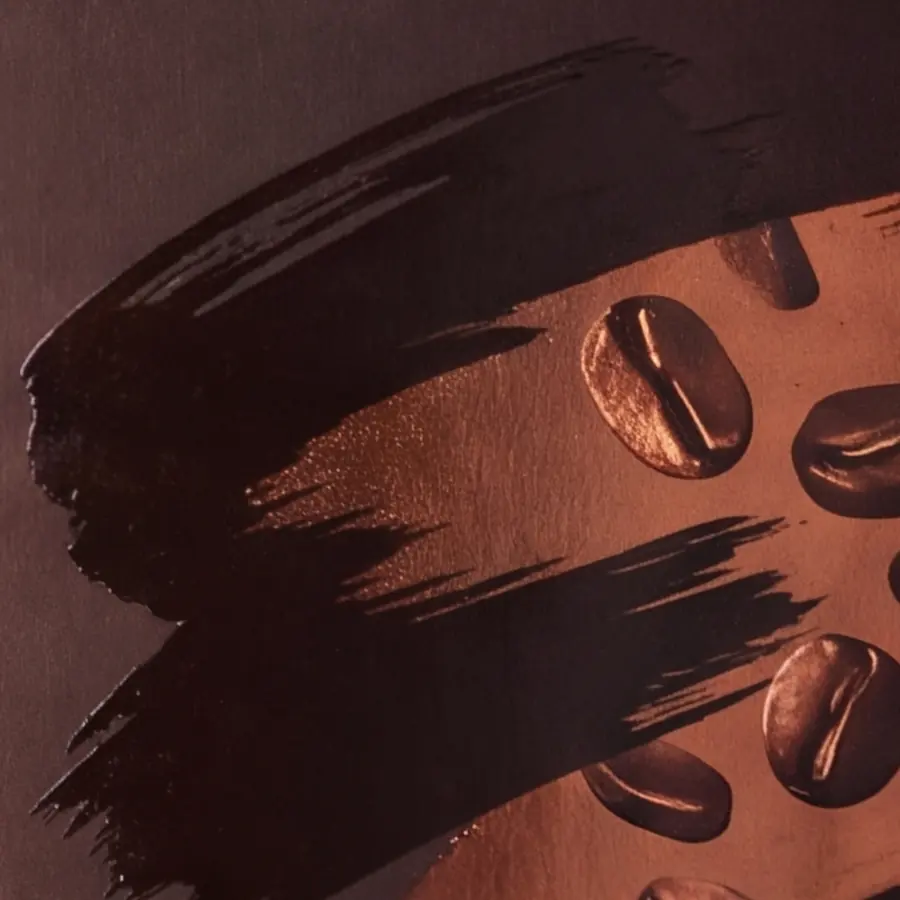 Detail of the Dusk Coffee painted smudge window